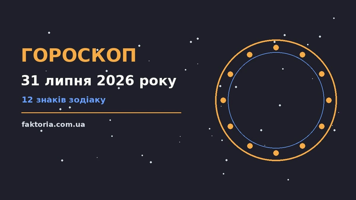 Гороскоп на 31 липня 2026 року: ключові моменти дня для спокійних і точних рішень