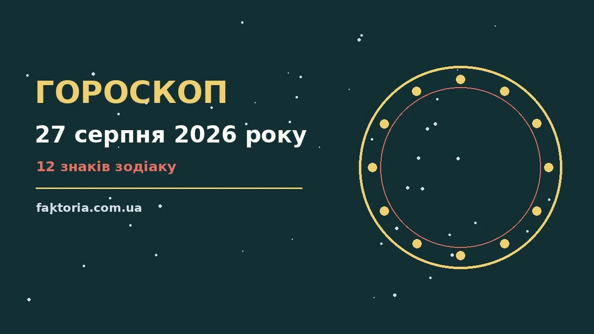 Гороскоп на 27 серпня 2026 року: ключові моменти дня для спокійних і точних рішень