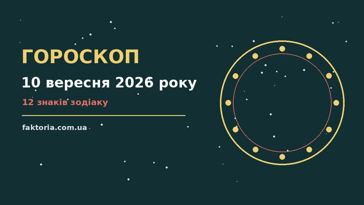 Гороскоп на 10 вересня 2026 року: ключові моменти дня для спокійних і точних рішень