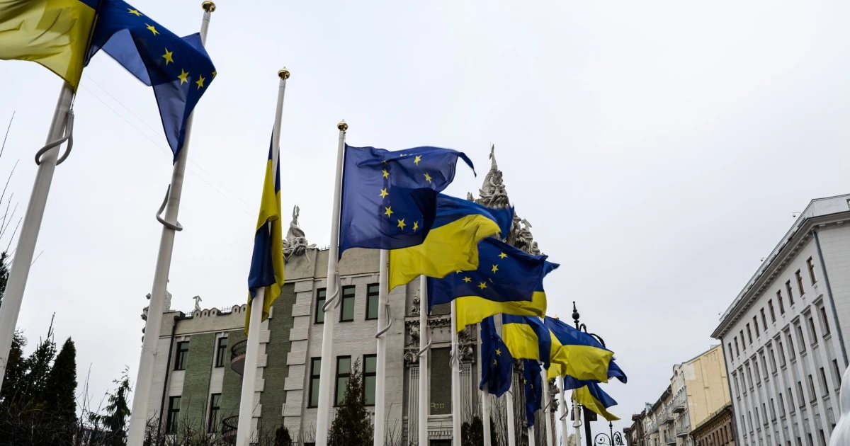 Зала засідань Ради ЄС під час ухвалення рішення щодо Ukraine Facility